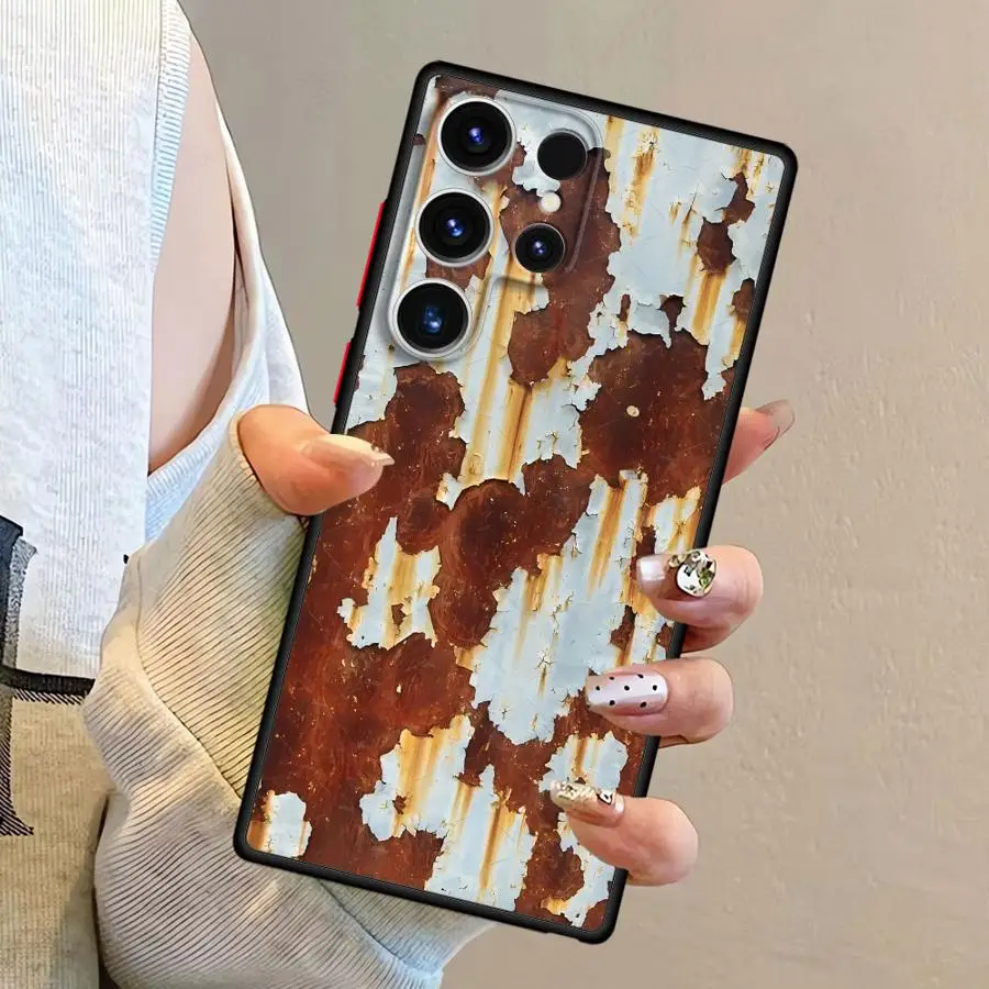 Мягкий чехол для телефона в стиле ретро Rust Design для Samsung Galaxy S25 Note 20 10 S9 S23 Ultra S21 FE S24 S22 Plus S8 S20