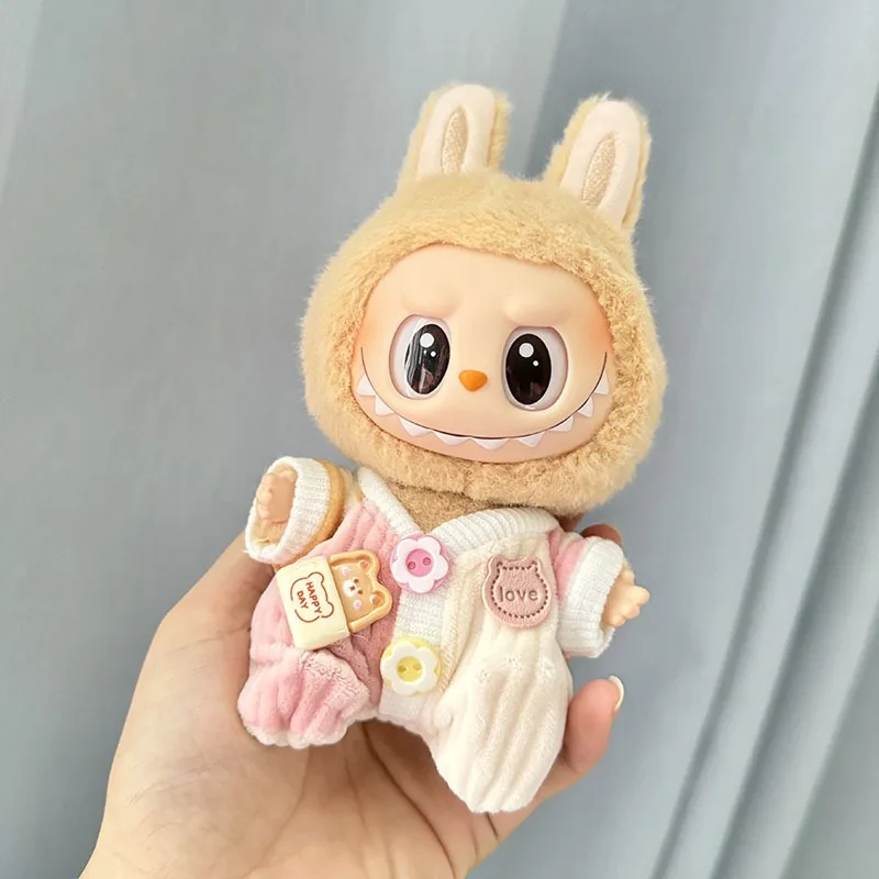 For 17cm Labubu V2 Doll Clothes Baby crawling suit Labubu Clothes Ropa Labubu blind box toys