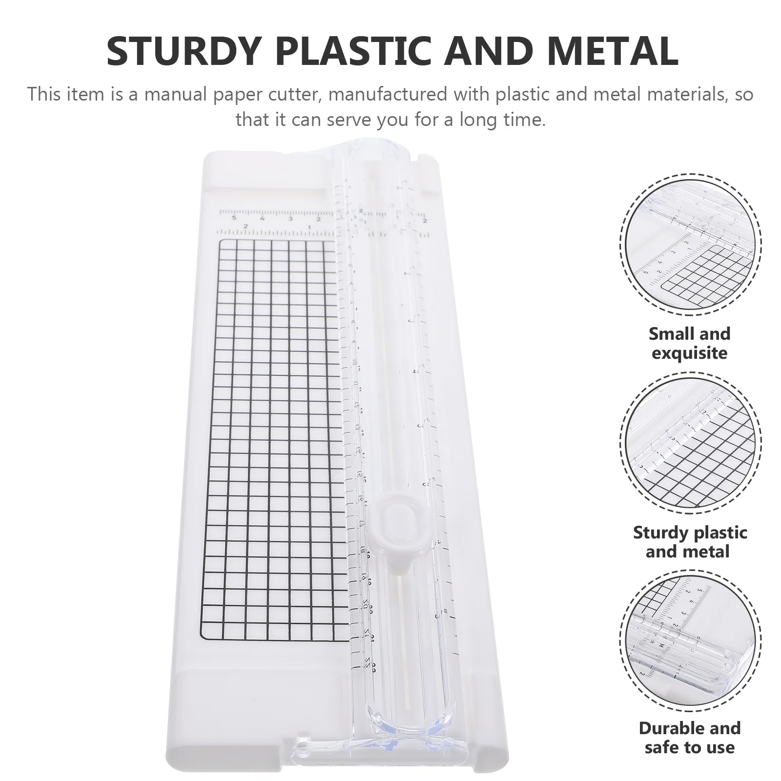 Mini Paper Trimmer Sturdy Plastic Metal Blade Precision Scale Safety Design Portable Document Cutting Tool For Crafting