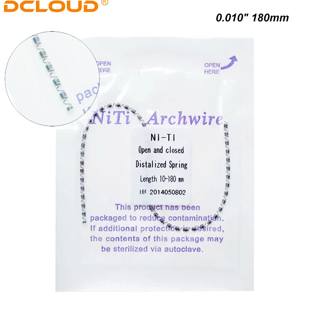 Zahnkieferorthopädische Niti Offene und geschlossene distalisierte Feder Niti Elastische Schraubenfedern 010/012/014 * 180mm Zahnheilkunde Ortho Materialien – Detail 3
