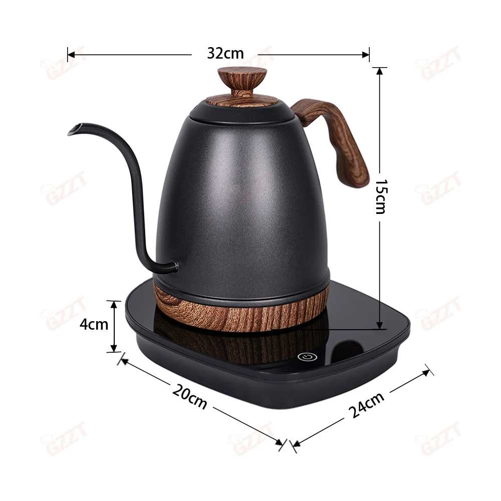 GZZT POK Artisan Electric Gooseneck Kettle Precise Temperature/Water Flow Control Heating Kettle Electric Pour-Over Kettle