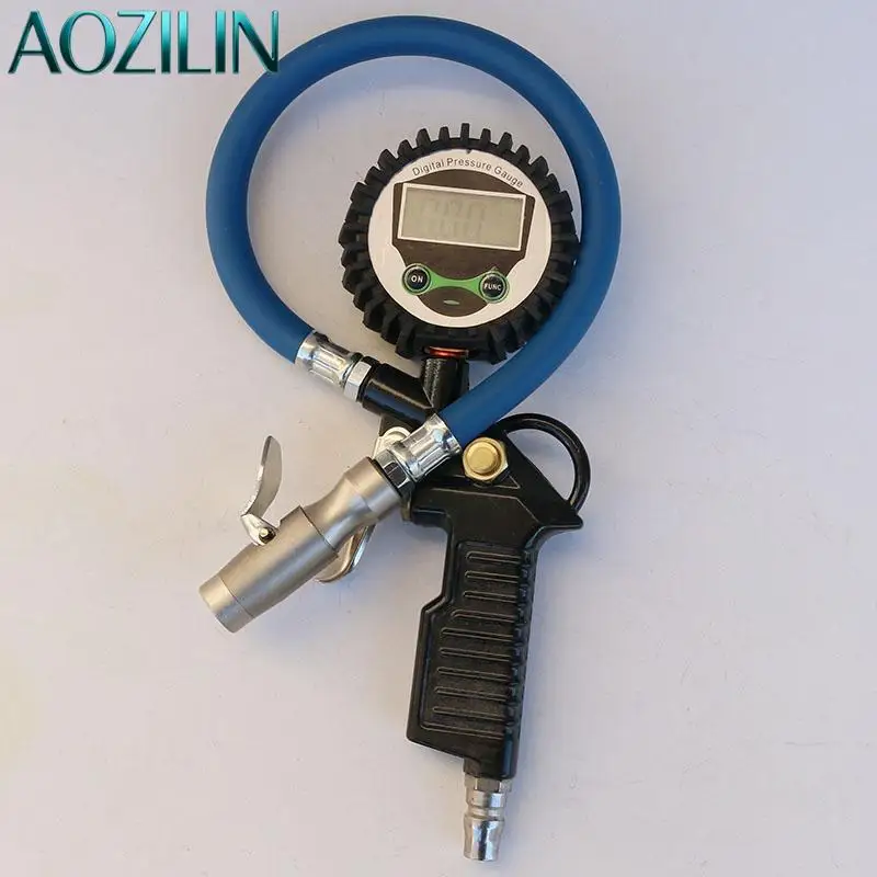 AOZILIN Digital Tire Inflator Pressure Gauge Self‑Lock German Nozzle Tire Pressure Monitor Inflation Gun for Vehicle Tire