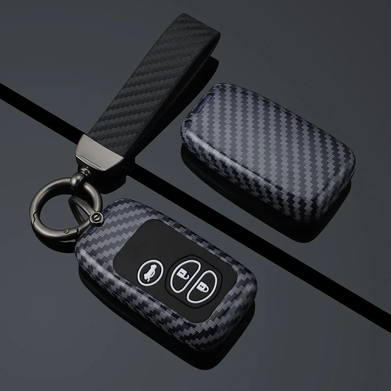 

Suitable ABS Carbon Fiber Car Key Case Cover For Toyota Camry Prado Corolla Prius Aqua RAV4 Land Cruiser Interior Accessories