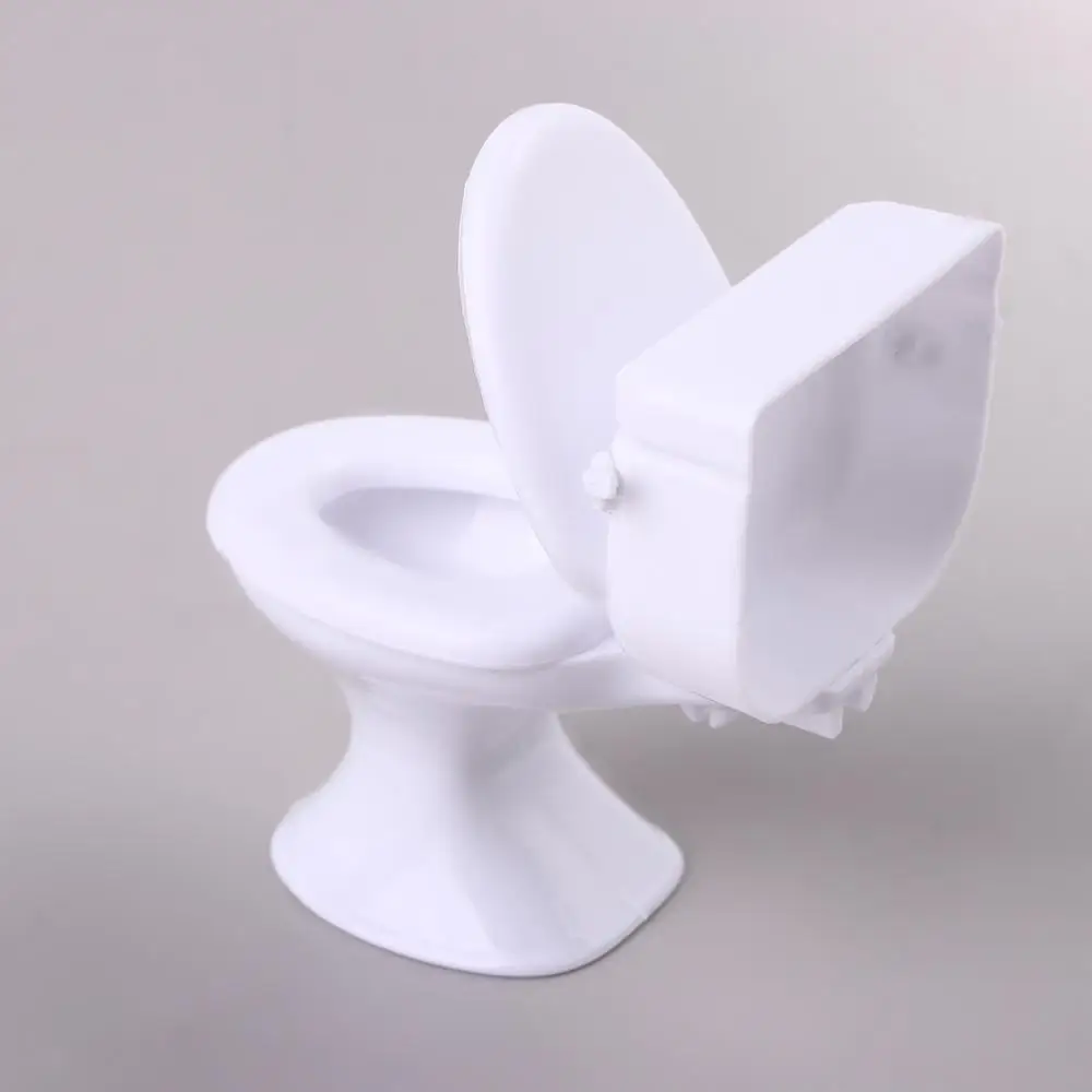 Casa de juguetes de imitación, juguetes de baño en miniatura, inodoro rosa, muebles de casa de muñecas, muebles de baño blancos, juguete, modelado de baño Vintage