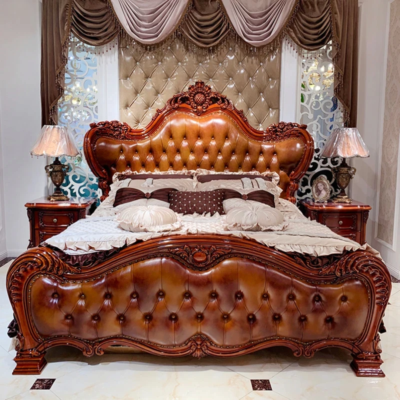 Storage Leather Double Bed Glamorous Designer King Size Twin Bed Frame Headboard Multifunctional Camas De Casal Nordic Furniture