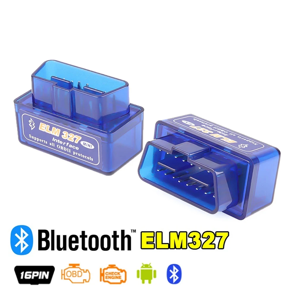 

16-контактный интерфейс V2.1 ELM327 OBD2 Мини-считыватель кодов Инструмент сканирования Bluetooth Автомобильный сканер для Android Диагностический инструмент OBDII OBD 2 Для A