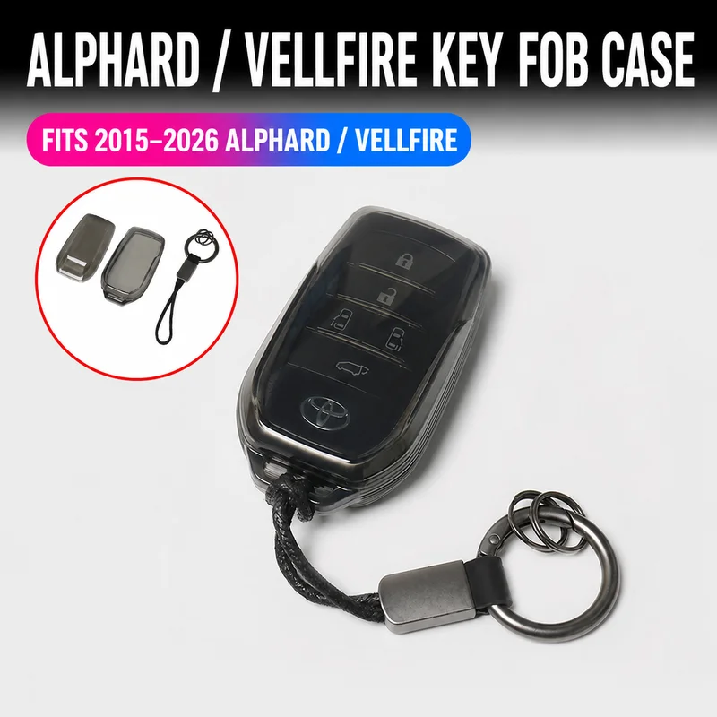 Car Transparent Key Case for Toyota Alphard Vellfire 30 40 Series Silicone Protective Remote Cover Anti-Drop Shell Accessories