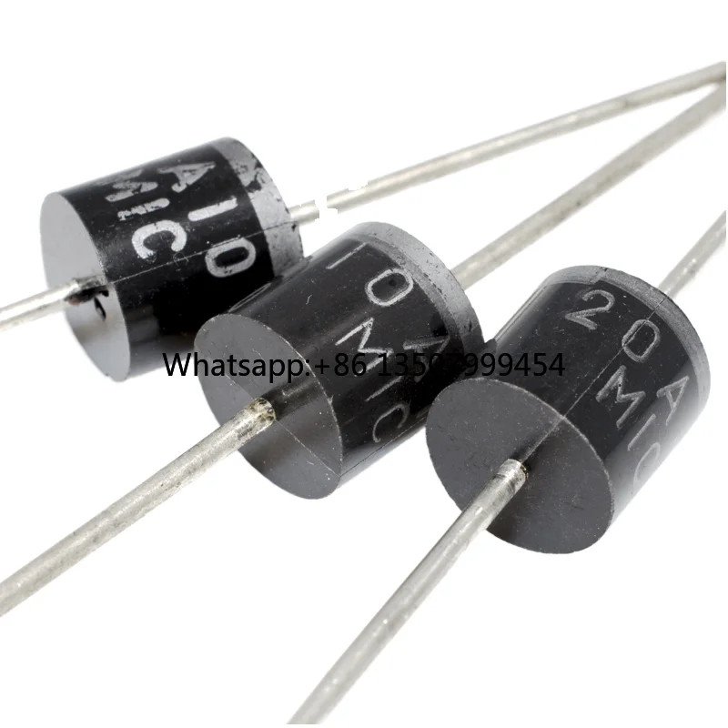 100pcs 6A Schottky Barrier Rectifier Diode 1000V Anti Backflow Circuit Board R-6 for AC/DC Conversion