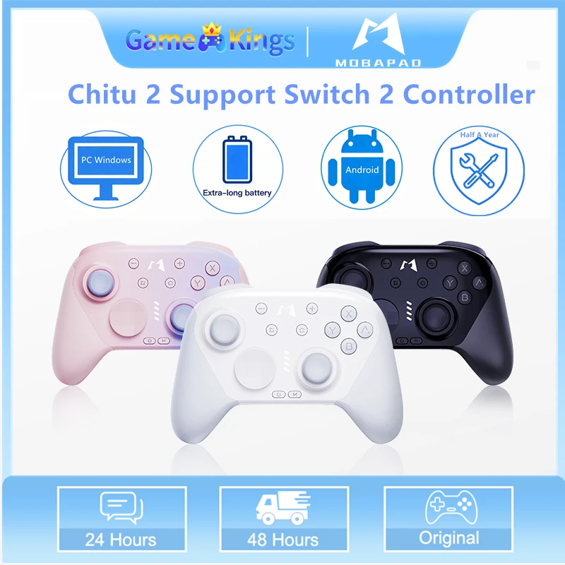 

Mobapad for Switch 2 Controller Chitu 2 for Windows, Android Switch 1 TMR Glide Sticks Gamepad FOR IiPhone Chitu2 HD pink