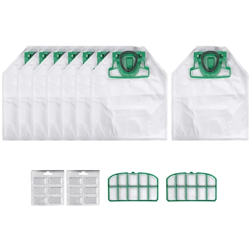 For VK200 FP200 Parts for Vorwerk Kobold Vacuum Cleaner Bag Replacement Filter 8 VK200 Bags+2 HEPA Filters+2 Fragrances