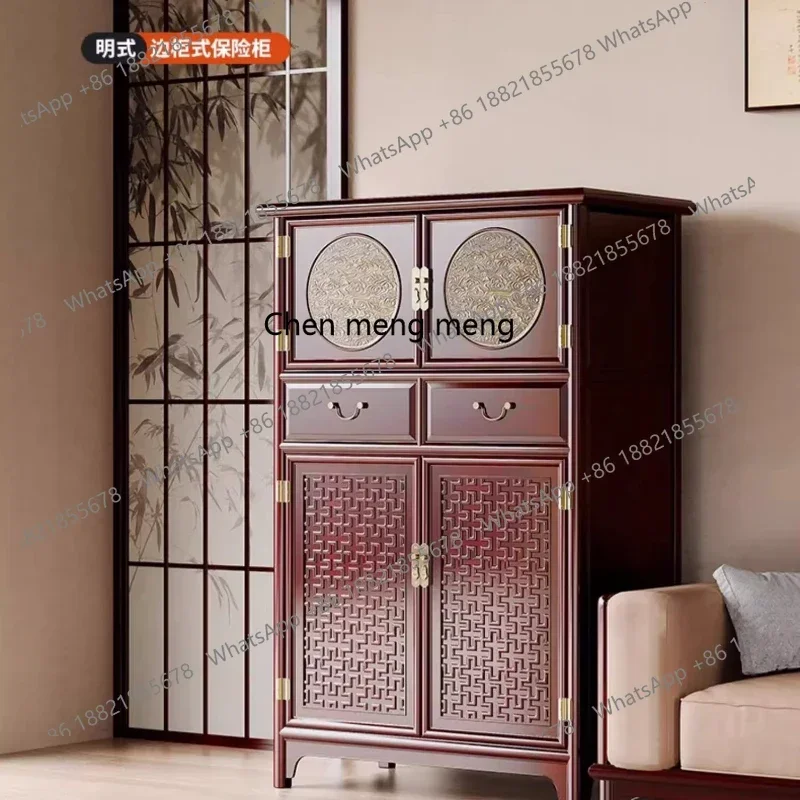 Q181  New Chinese style Guofeng solid wood invisible safe anti-theft fingerprint password all-steel anti-theft safe