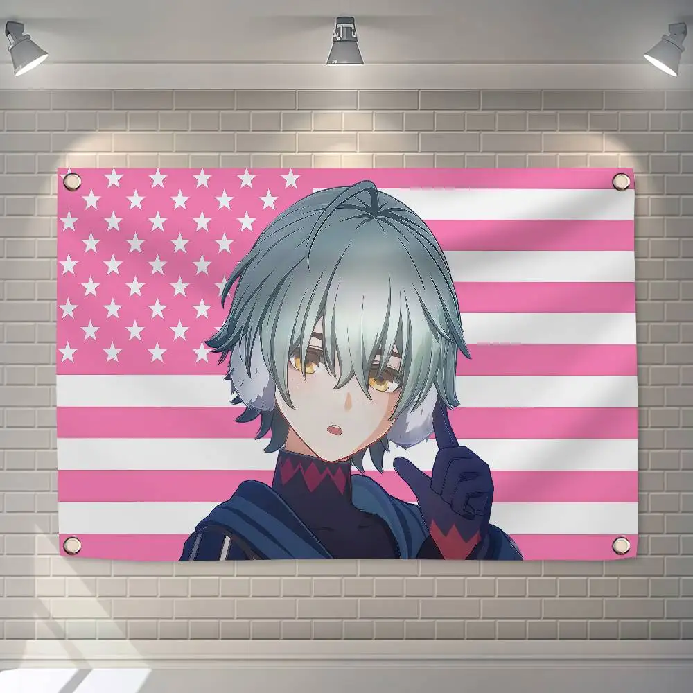 Genshin Impact ALYOSHA America 150x200cm 60x90cm Flag Decoration Outdoor Picnic Party Home Camping Party Art Hanging Banner
