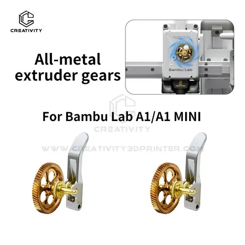 Imagen 2 del producto Kit de engranaje de extrusora totalmente metálico mejorado para Bambu Lab A1/A1mini, engranaje de garra RNC, engranaje helicoidal de acero endurecido con nanorecubrimiento resistente al desgaste