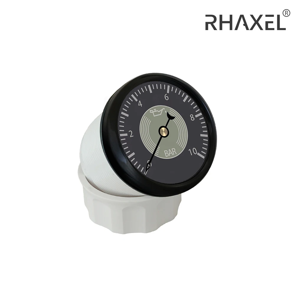 RHAXEL 2 ''قياس ضغط الزيت العالمي 0-10Bar 12V 24V لجرار السفن RV مع إضاءة خلفية حمراء وأصفر