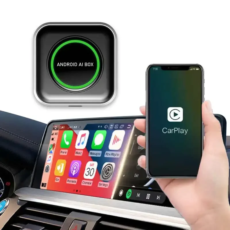 Smart 3IN1 Carplay AI Box With Android 13 System 4+64G For IOS 10/+ IPhone 6/+ Android 11/ With Type-C TF SIM Port