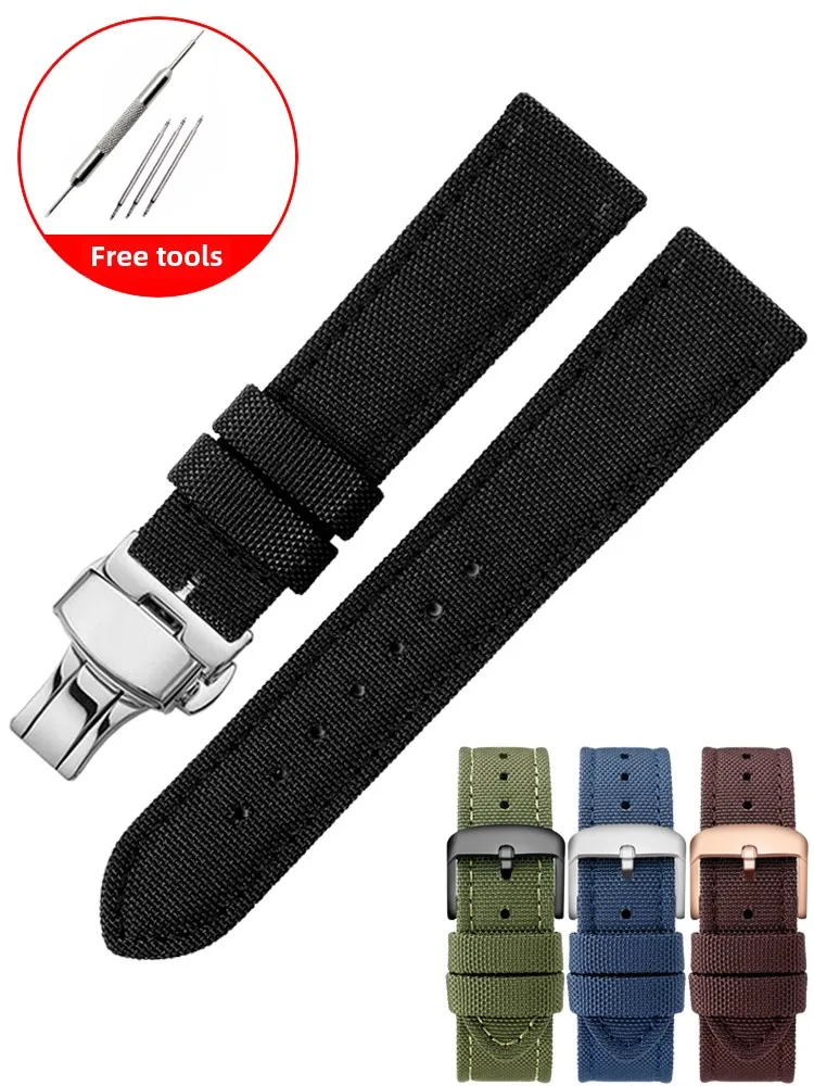 Universal Waterproof Nylon Watch Strap 18/19/20/22/Watch Strap Male and Female Replacement Accessories