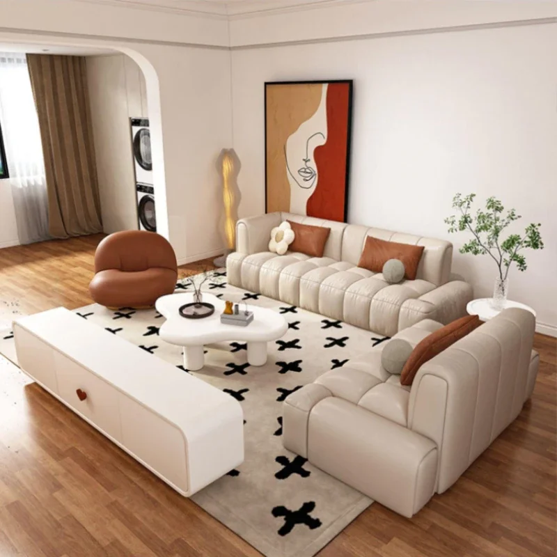 Leather Relax Modern Sofa Unique Waterproof Luxury 3 Seater Nordic Double Sofa Chaise Human Loveseat Salon Meuble Home Furniture