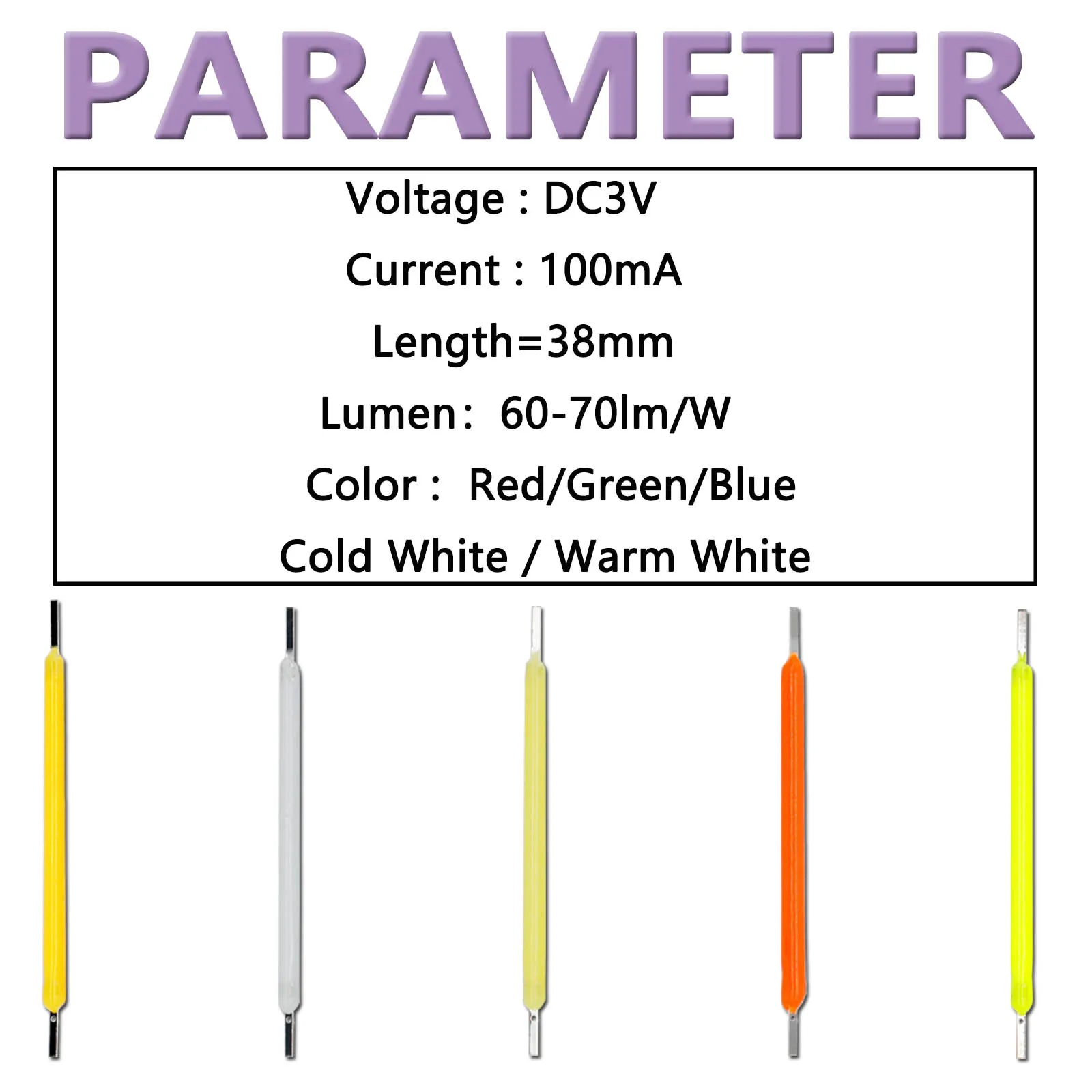 10 sztuk żarówki edisona części lampy żarowej LED COB żarnik DC3V 100mA akcesoria do lamp żarówka LED akcesoria diodowe DIY