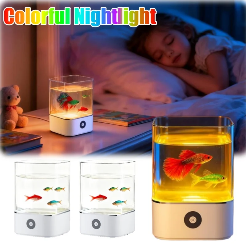 

Креативный очиститель воздуха для спальни с отрицательными ионами, USB красочный ночник, аквариумная лампа, прикроватный подарок с 7 цветами для домашнего декора