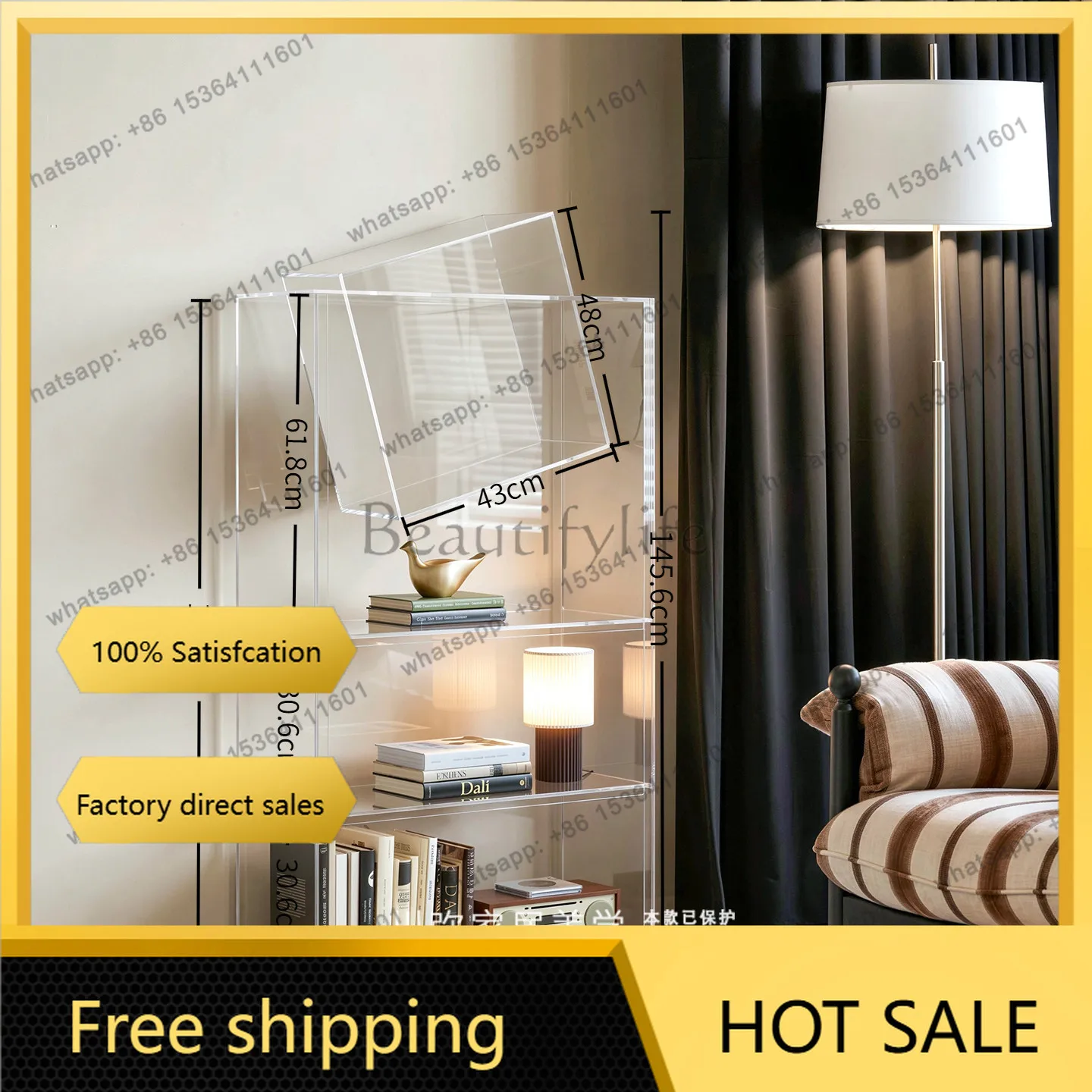 Factory Direct Storage Bookshelf Simple Locker Multi-layer Shelf Creative Display Cabinet