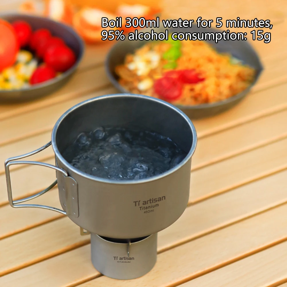 /100ml /Lightweight /Stove With For Cross Stand For Mini For Spirit Furnace For Camping Hiking Backpacking Outdoor Cooking Suppl - view 5