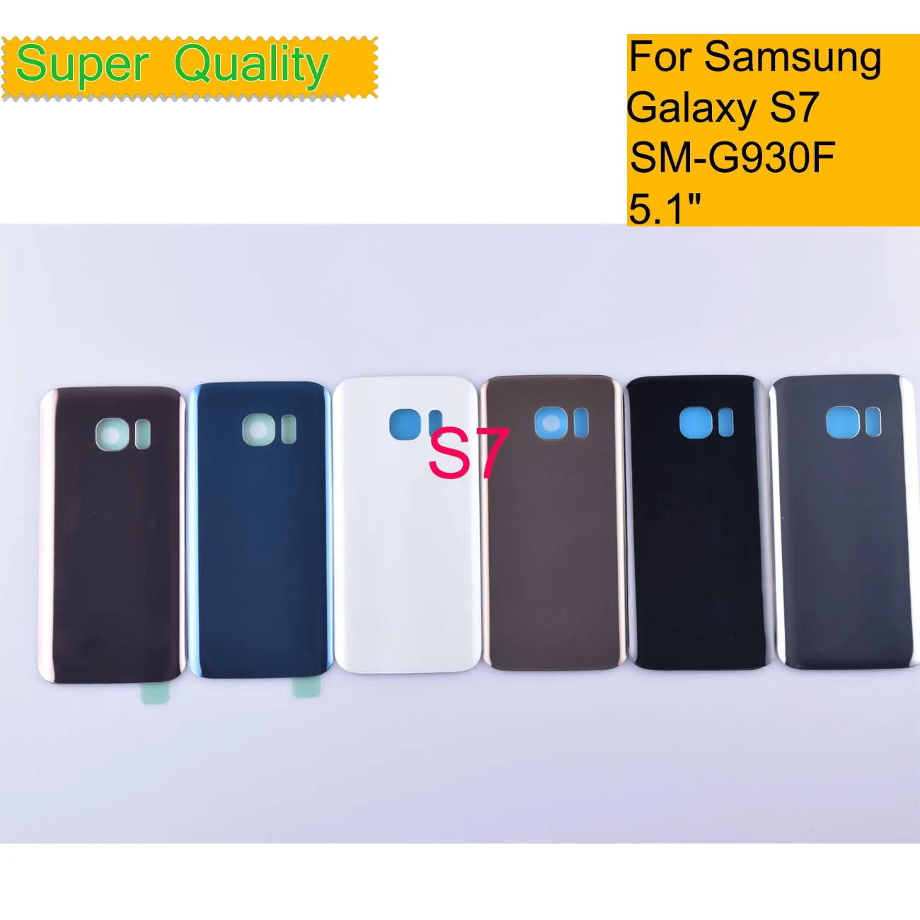 10Pcs/Lot For Samsung Galaxy S7 G930 G930F Housing Battery Cover Back Cover Case Rear Door Chassis Shell With Camera Lens