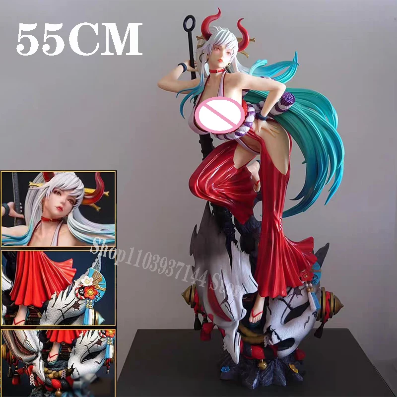 

55cm Anime Wano Country Yamato One Piece Figure GK Sexy Yamato Figures Island of Ghosts Girl Figurine PVC Collectible Model Toys