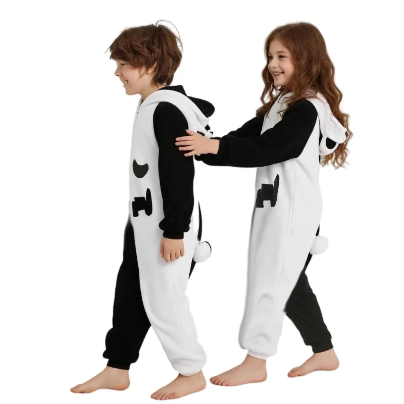 Kids Black Bear Kigurumi Anime Pajamas Cute Cartoon Cosplay One Piece Halloween Girls Polar Bear Clothing Zipper