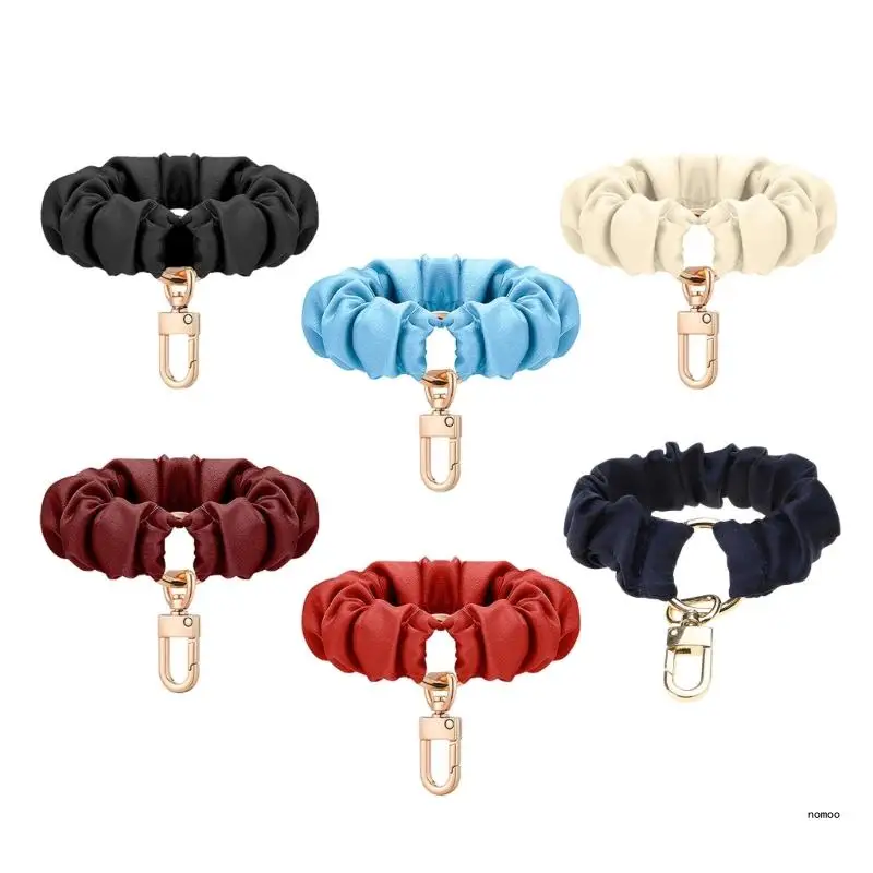 Fashionable Leather Keychain Bracelet Versatile PU Leather Key Holder Pendant With Stretchable Band For Frequent Use