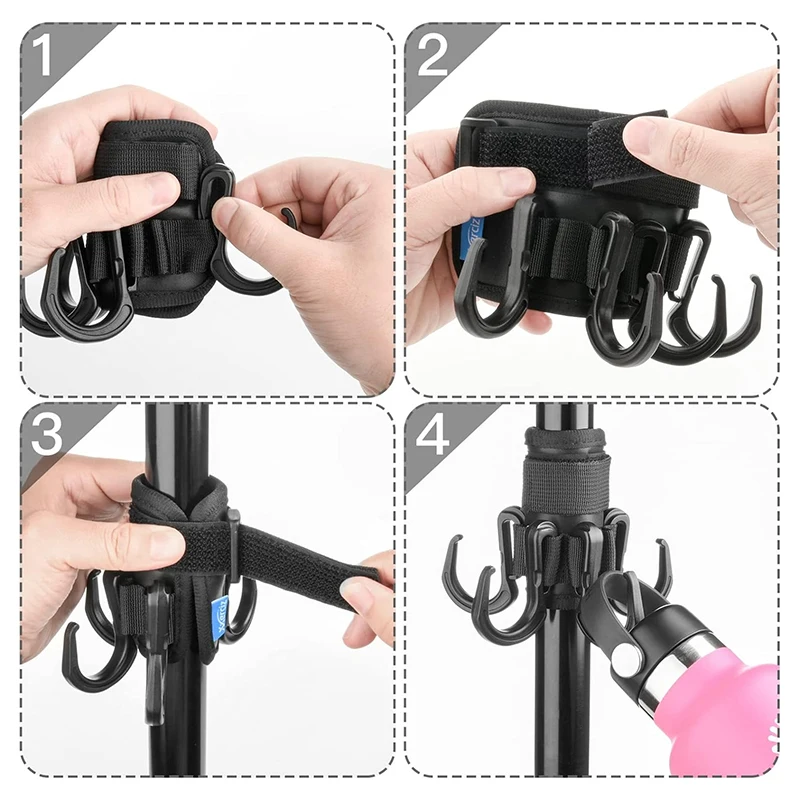 [MOA]Durable Beach Umbrella Hanging 6 Hooks Towels Camera Bags Clothes Hanger Hook Camping Holder Trip Clip Beach Accessories