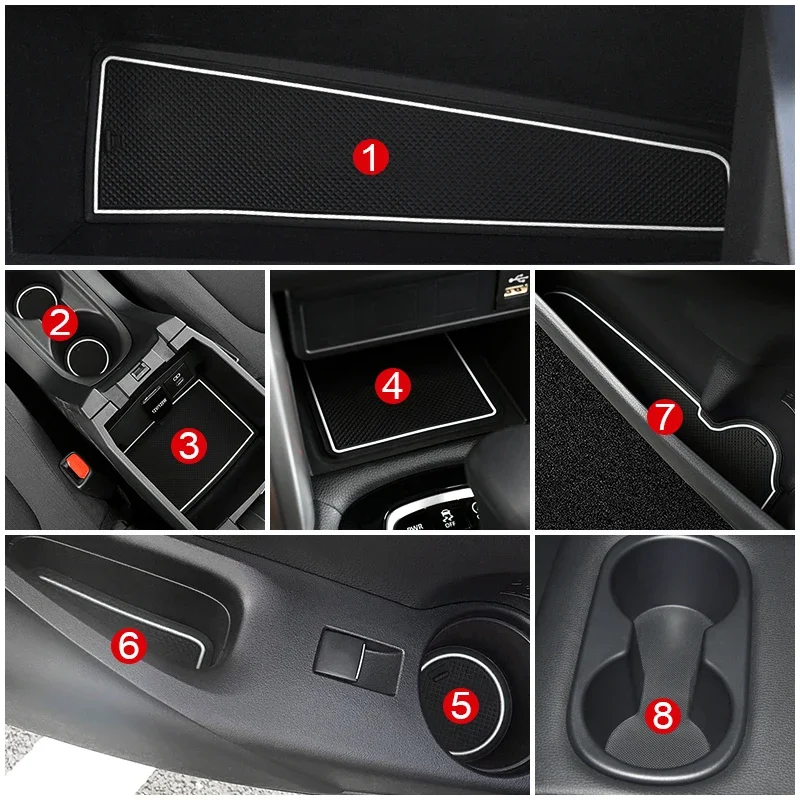 Car Door Slot Mat Gate Groove Cushion Cup Holder Pads Anti-slip Carpets For Toyota Corolla Cross XG10 2021 2022 2023 Hybrid