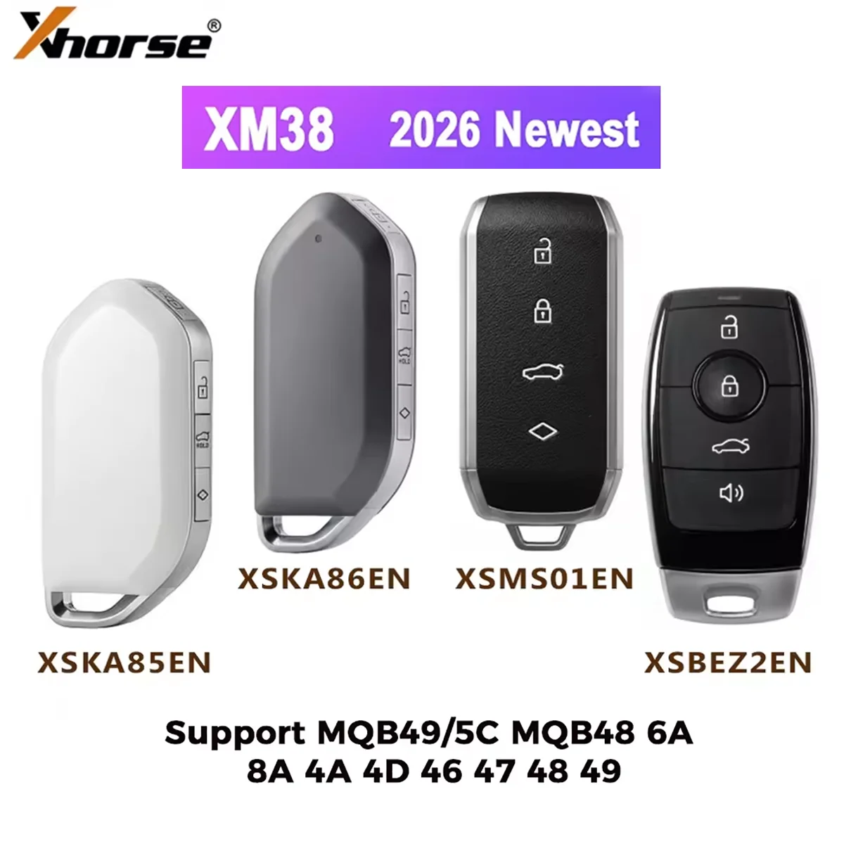 Xhorse VVDI XM38-Series XSKA85EN/XSKA86EN XSMS01EN XSBEZ2EN Universal Smart Key  Support MQB49 5C MQB48 6A 8A 4A 4D 46 47 48 49