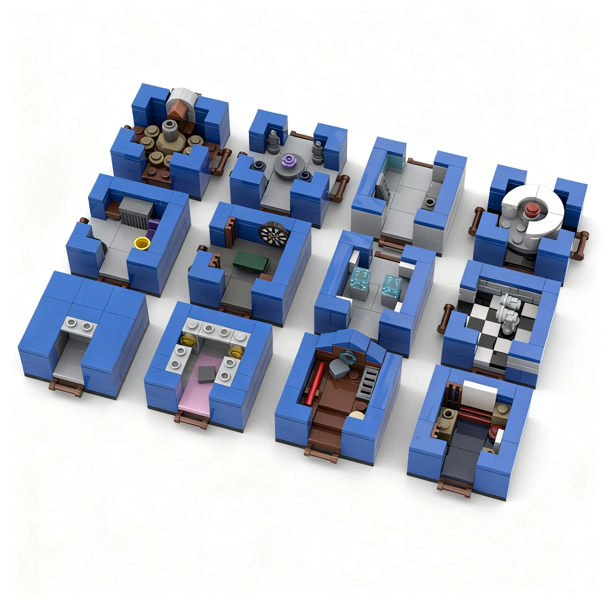 961pcs MOC Creator Mt. Holly Blueprints Rooms 001-012 - Blue Prince Model Christmas Gift Collectible Display Interior Ornament