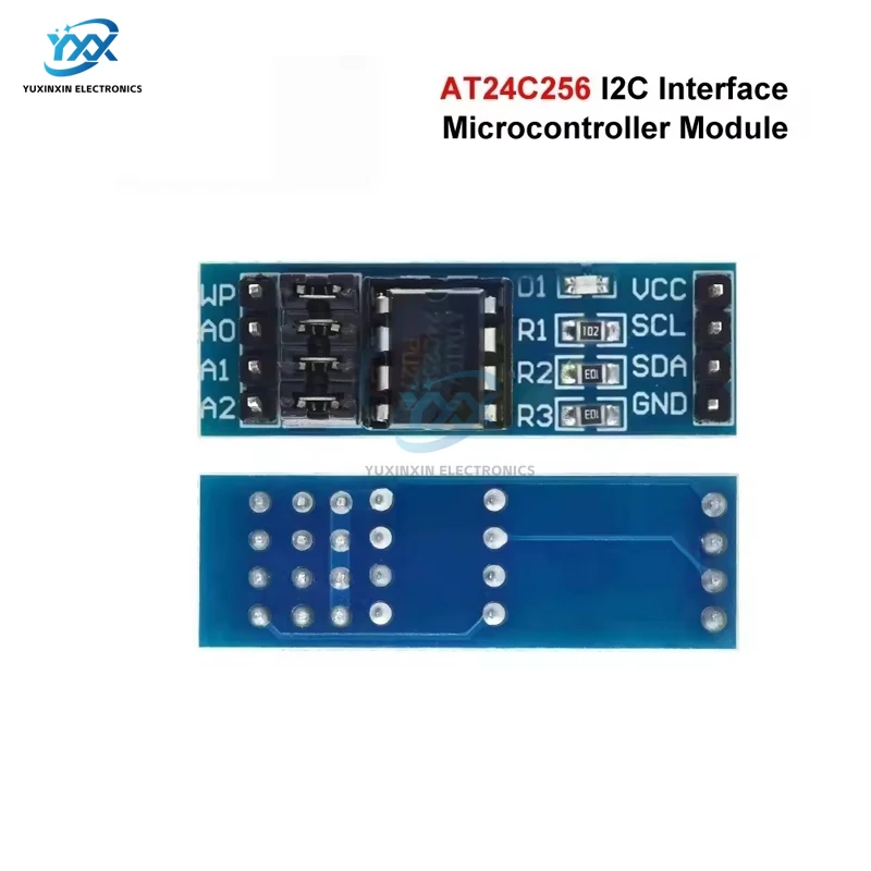 1PCS T24C256 EEPROM Memory Module I2C IIC Interface 8P Power Supply Indicator Pull Up Resistor Direct Jumper Setting