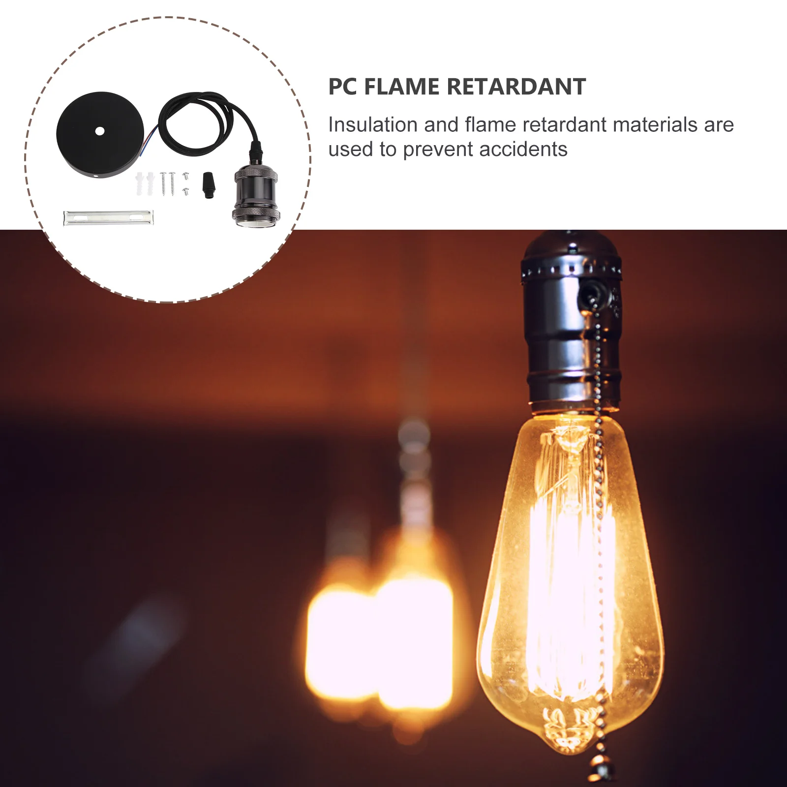 

1Pcs E27 Retro Ceiling Lamp Holder Hanging Rope Wire Simple Light Pendant Perfect for Restaurant Bar Kitchen Dining Room