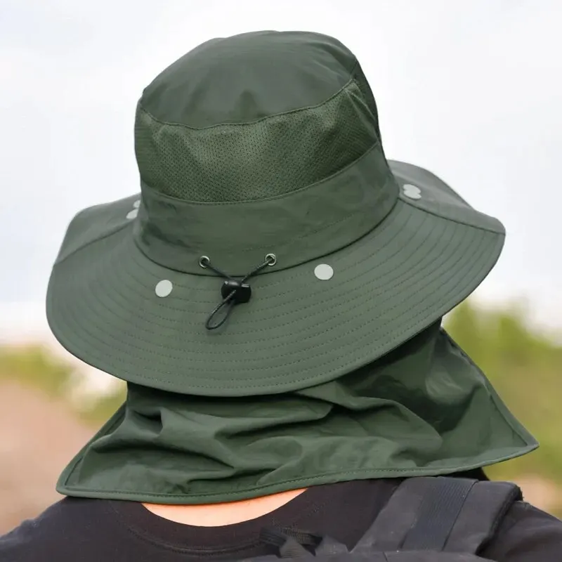 Xinbaoguan 100% Nylon 9073 Summer Outdoor Quick Drying Sunscreen Fisherman Hat Male Breathable Sunshade Face Covering Hat Female