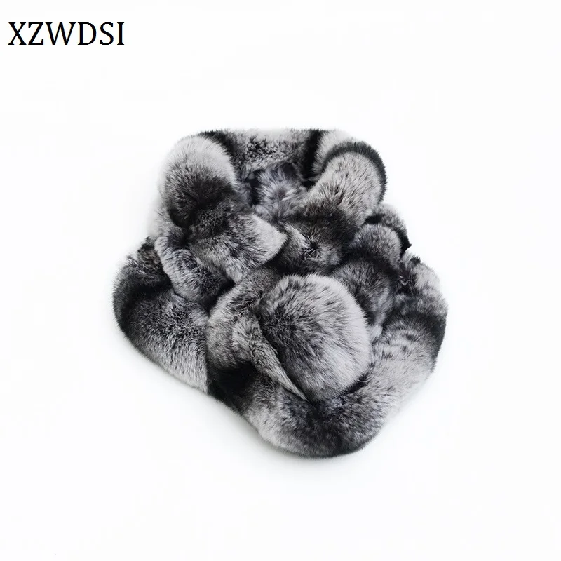 

Real Rabbit Fur Scarf with Big Pom Warm Soft Fashionable Winter Accessory