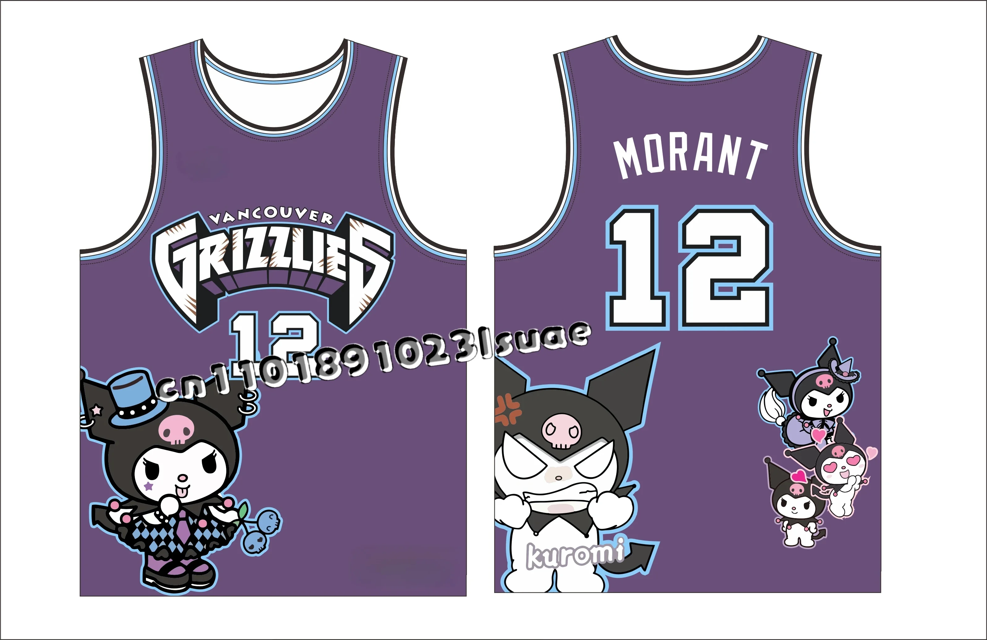 

Баскетбольная форма для детей и взрослых, летний жилет Kuromi с героями мультфильмов на заказ, тренировочный 3D-печать, освежающий дышащий