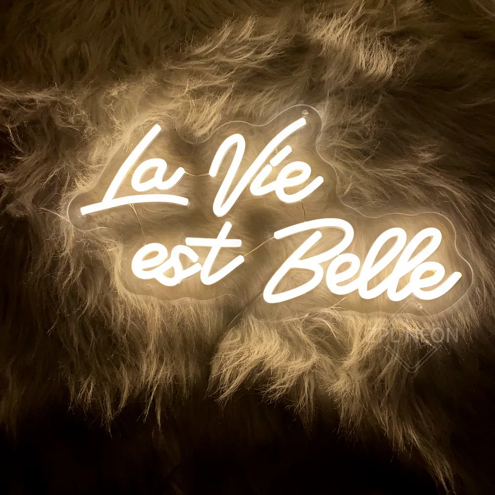 La Vie Est Belle Neon Light Sign Life Is Beautiful Custom Neon Led Sign Room Decor Wall Restaurant Cafe Bar Birthday Decor Party