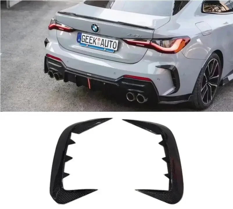 Carbon Fiber For BMW 4-series G22 G23 G26 425i 430i 2021 2022 2023 M typ Rear Trunk Bumper Lip Splitters Aprons Wind Knife Cover