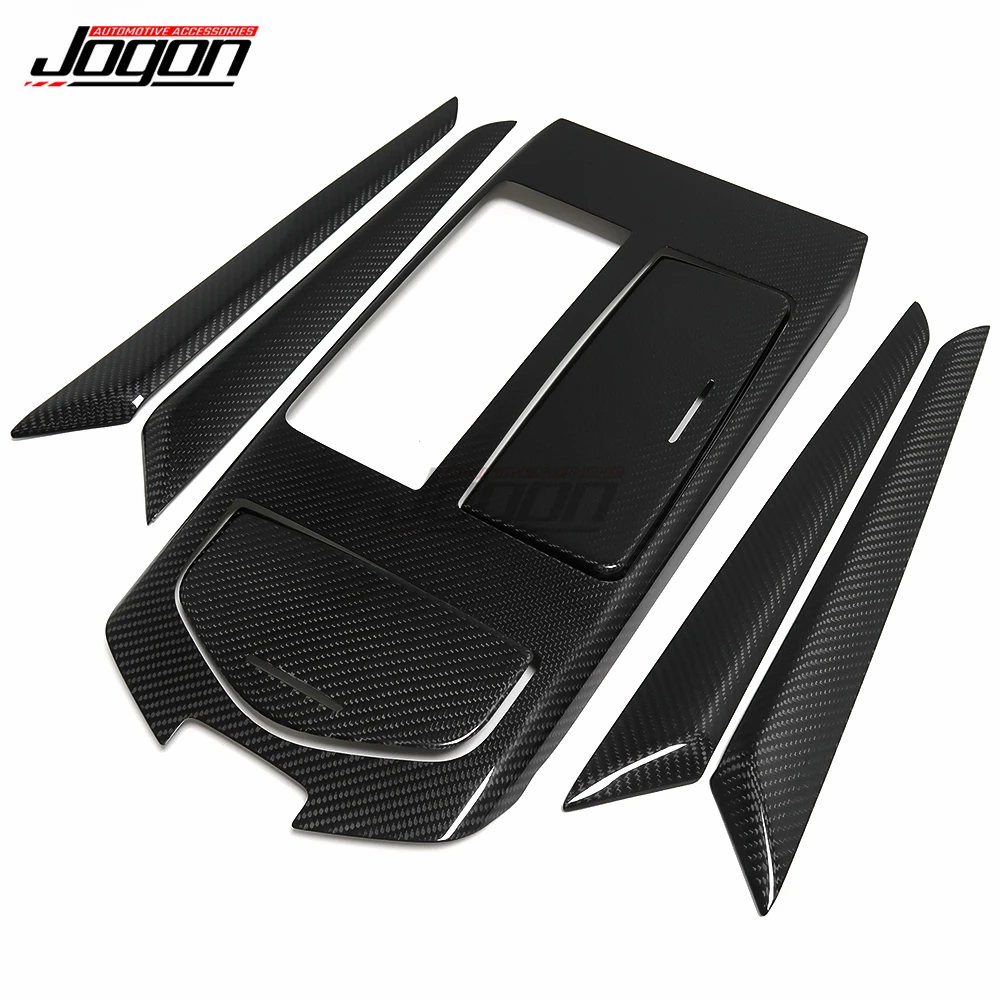 100% Real Carbon Fiber Car Interior Central Control Cup Holder Shift Panel Side Door Cover Trim For Maserati Ghibli 2018-2021