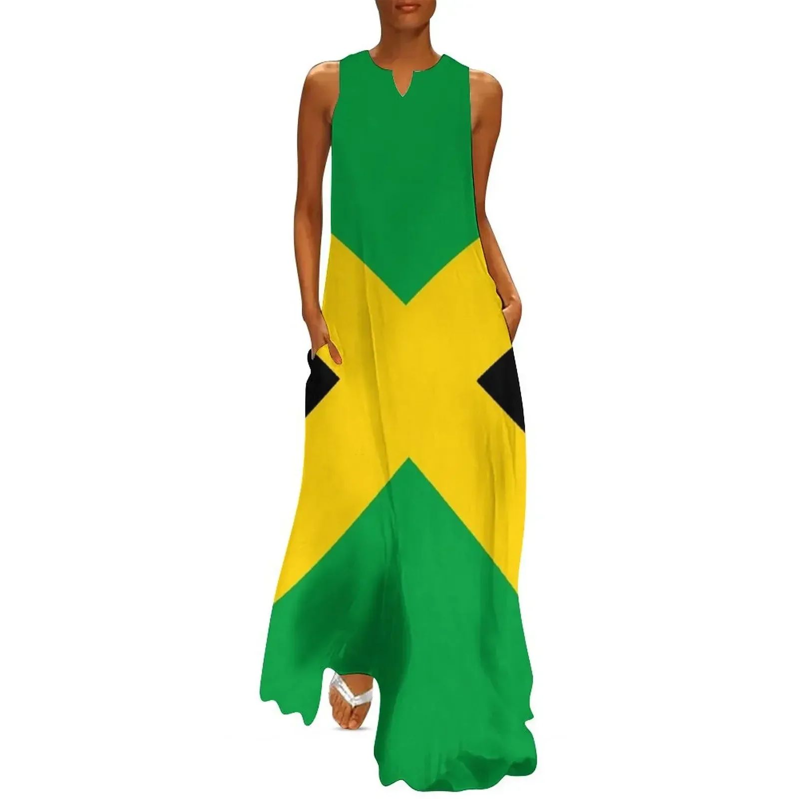 

Flag of Jamaica Long Dress festival outfit women bandage dress elegant chic wedding evening dresses dresses for prom Dress