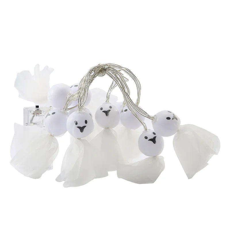 LED Halloween light string Teru teru bōzu doll ghost festival decorative light gauze skull ghost battery light