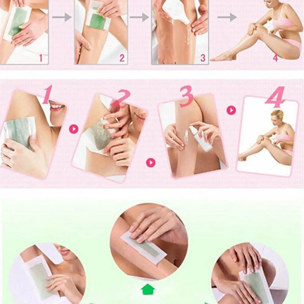 10Sides Hair Removal Depilatory Nonwoven Waxing Wax Strip Paper for Leg Body