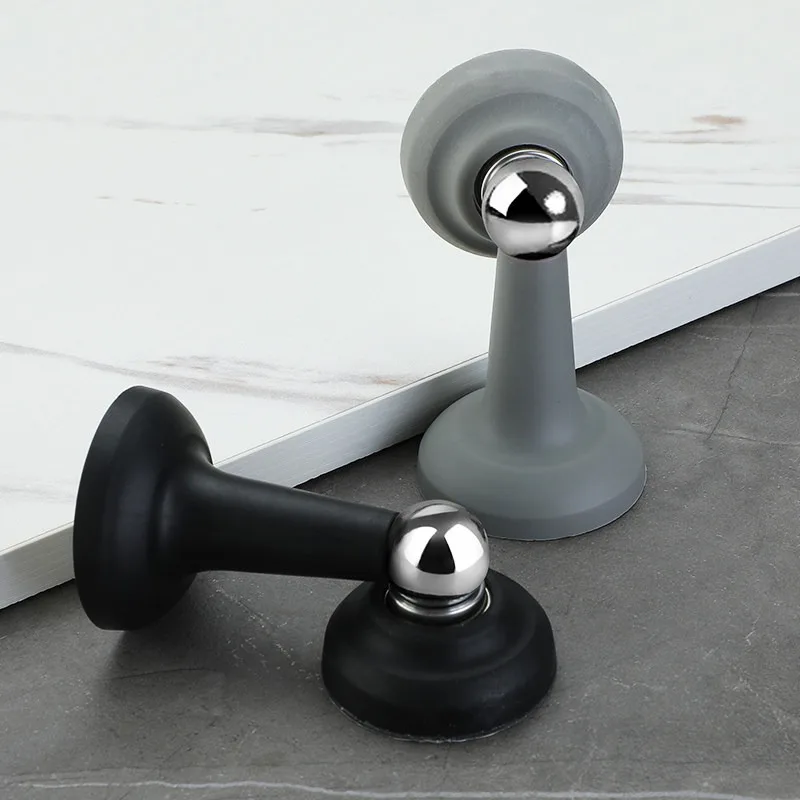Silicone Rubber Impact Resistant Door Stopper, Powerful Magnetic Punch-Free Door Holder, Door Handle Bumper Pad for Bathroom