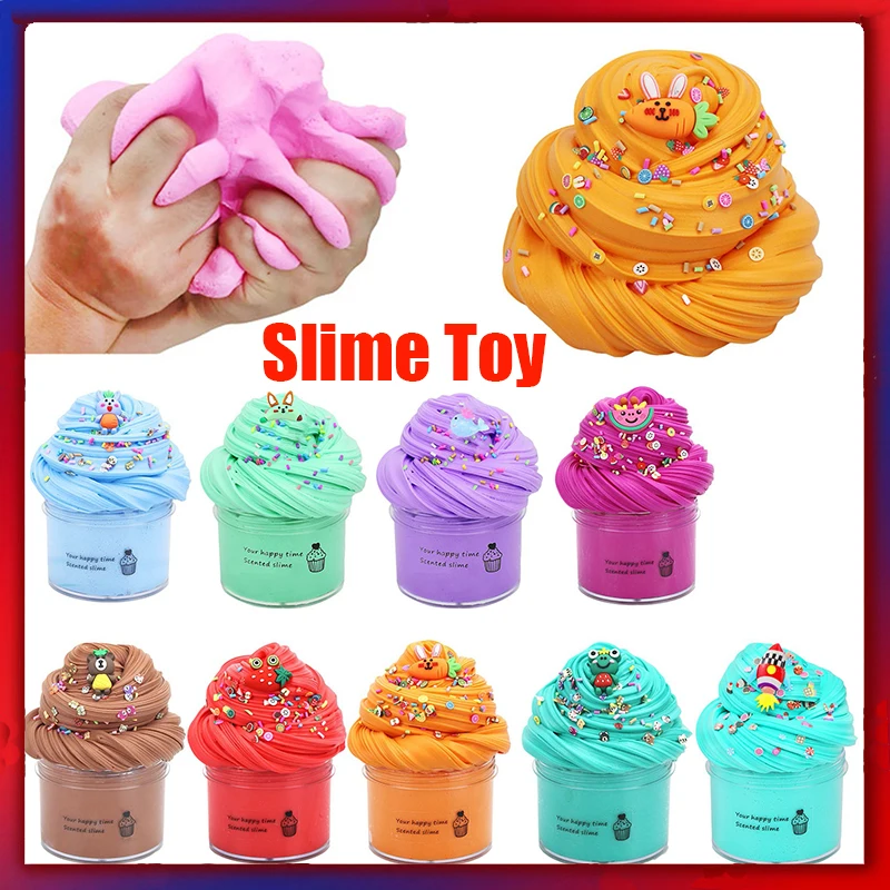 DIY Butter Slime Fruit Kit Soft Non-sticky Cloud Slime Scented Toy Kids Gift 70ml Kids Handmade DIY Toys Stress Reliever Игрушки