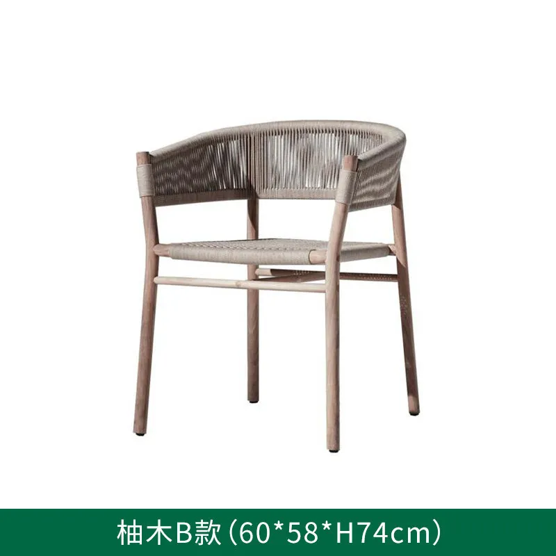 Modern egg-shaped waterproof sunscreen teak aluminum open-air bed and breakfast balcony leisure chair