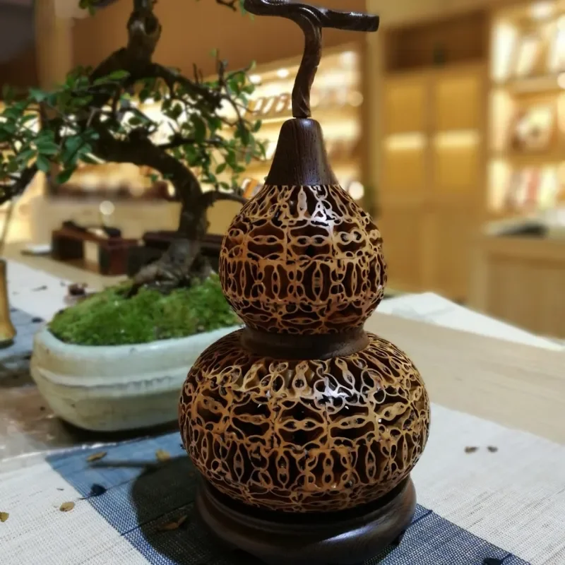 Creative Walnut Hollow Gourd Incense Burner Antique Agarwood Sandalwood Holder Indoor Home Decor Ornament Plate for Burning
