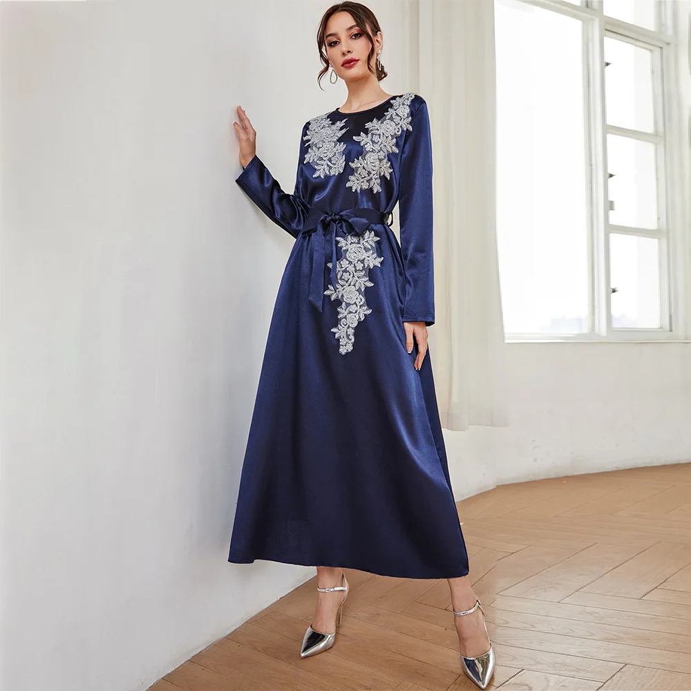 Eid Mubarak Djellaba Women Muslim Appliques Evening Maxi Party Dress Elegant Marocain Kaftan Dubai Abaya Turkey Roeb Gown Abayas