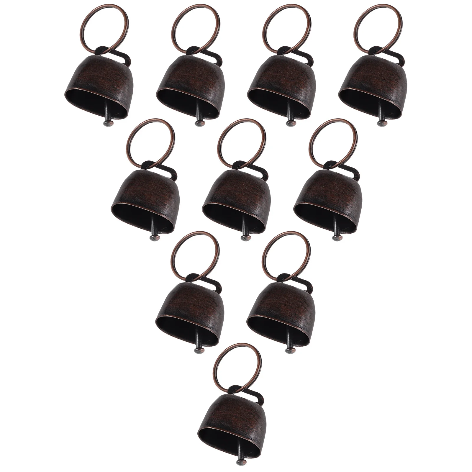 

10pcs Metal Cowbell With Handle Loud Crisp Sound For Sports Cheering Celebration Vintage Farm Animal Bell For Garden Party -